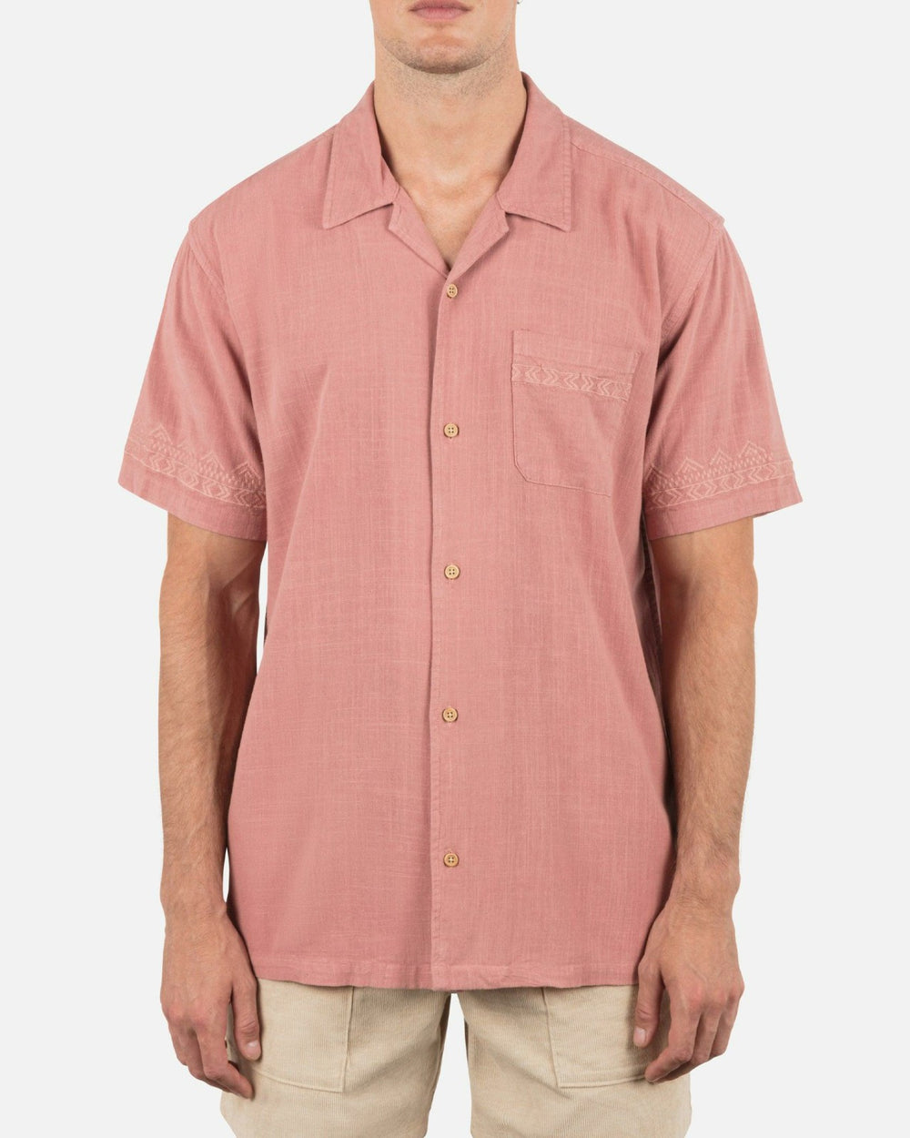 Laguna Camp Embroidered Short Sleeve